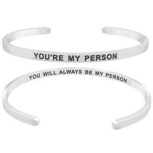 You’re My Person Quote cuff bracelet